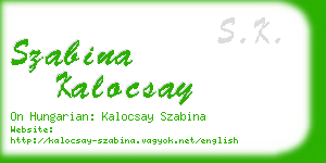 szabina kalocsay business card